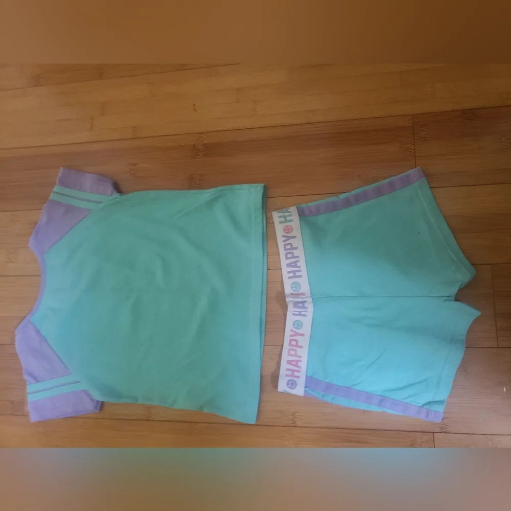Girls Aqua & Lavender 3T Garanimals Short Set
